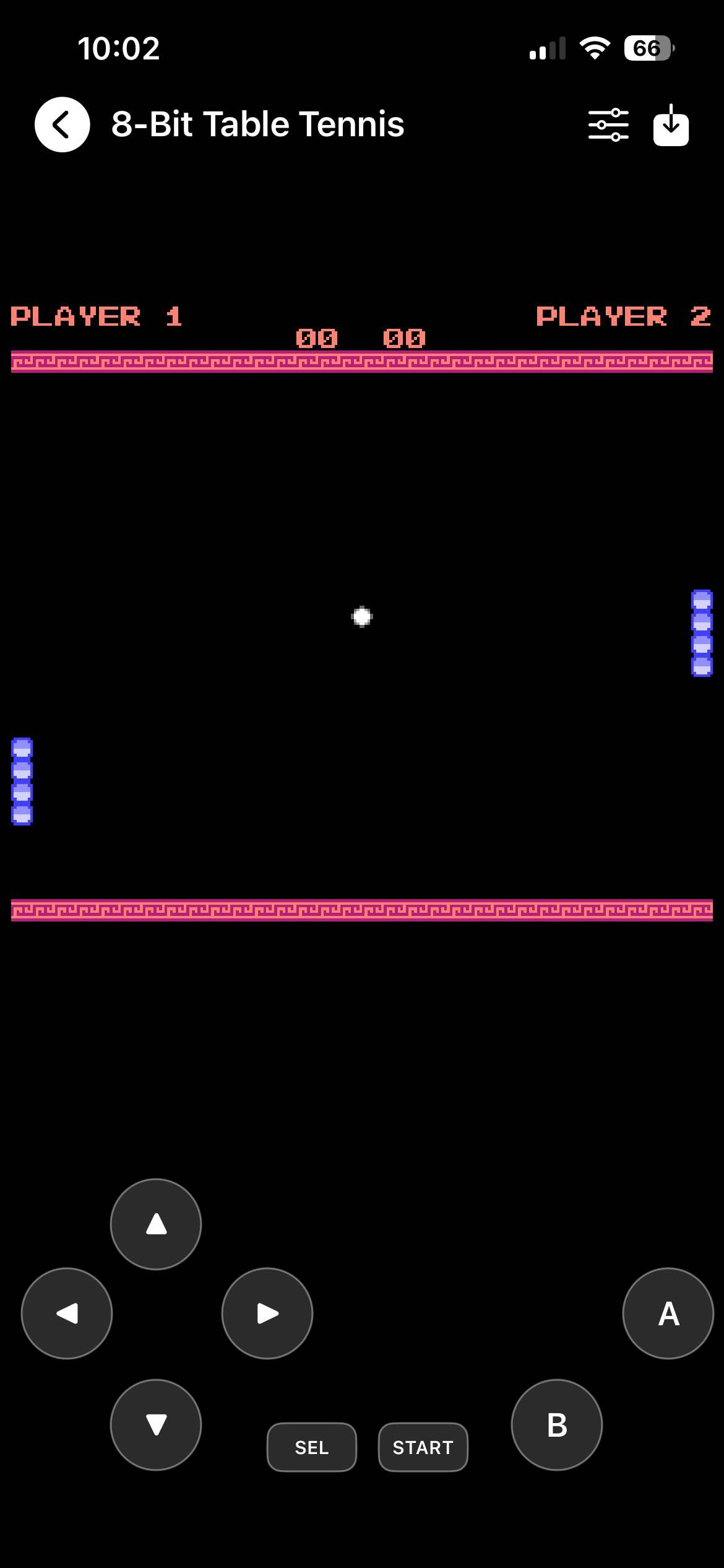 8-Bit Table Tennis running with NES controls.